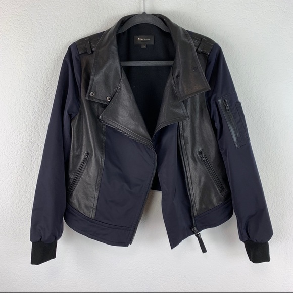 Mackage Jackets & Blazers - Mackage Lamb Leather And Canvas Moto Jacket